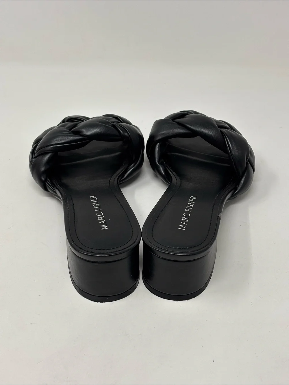 Marc Fisher Calicea black braided mule sandals size 5.5
